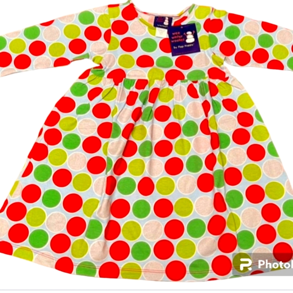 Wee Winter Woolies Long Sleeve Polka Dot Toddler Dress NWT size 24M